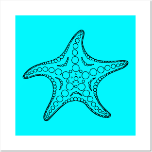 Starfish (blue/black) Posters and Art